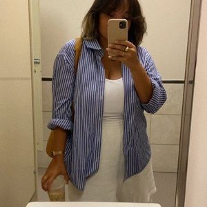 Oversized mens blue stripe shirt 👔